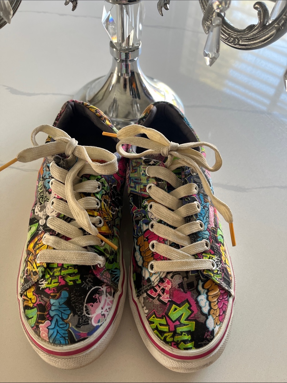 Multicolor Graffiti Canvas Sneakers